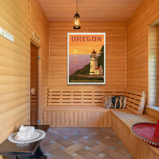 Oregon Lighthouse - Wood & Metal Wall Art Wood & Metal Wall Art Anderson Design Group