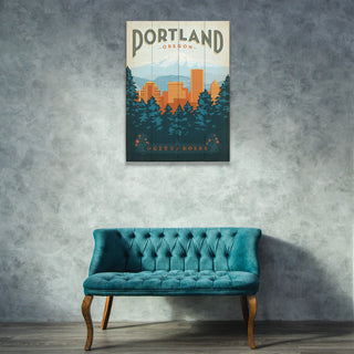 Portland, Oregon - Wood & Metal Wall Art Wood & Metal Wall Art Anderson Design Group