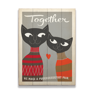 Purrfect Pair: Generic - Wood & Metal Wall Art Wood & Metal Wall Art Anderson Design Group Wood 9" x 12"