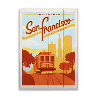 San Francisco Cable Car - Wood & Metal Wall Art Wood & Metal Wall Art Anderson Design Group Wood 9" x 12"