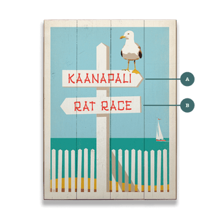 Ocean or Office: Guideposts to Bliss - Wood & Metal Wall Art Wood & Metal Wall Art Anderson Design Group Wood 9" x 12"