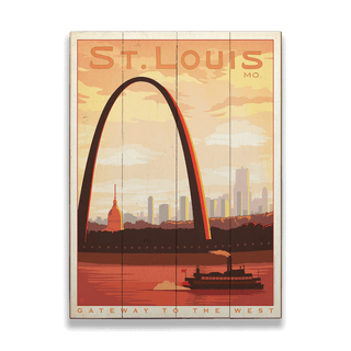 St. Louis Arch: Orange Gateway - Wood & Metal Wall Art Wood & Metal Wall Art Anderson Design Group Wood 9" x 12"