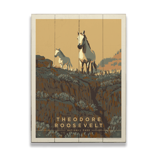 Theodore Roosevelt National Park: Horseplay - Wood & Metal Wall Art Wood & Metal Wall Art Anderson Design Group