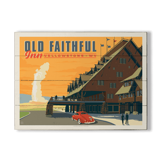 Old Faithful Inn Yellowstone - Wood & Metal Wall Art Wood & Metal Wall Art Anderson Design Group