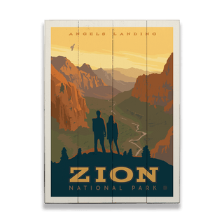 Zion National Park: Angels Landing - Wood & Metal Wall Art Wood & Metal Wall Art Anderson Design Group