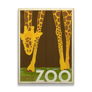 Zoo Life: Giraffes - Wood & Metal Wall Art Wood & Metal Wall Art Anderson Design Group Wood 9" x 12"