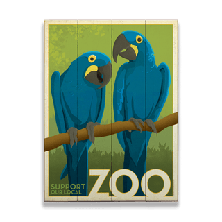 Zoo Life: Parrots - Wood & Metal Wall Art Wood & Metal Wall Art Anderson Design Group Wood 9" x 12"