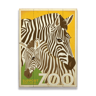 Zoo Life: Zebras - Wood & Metal Wall Art Wood & Metal Wall Art Anderson Design Group Wood 9" x 12"