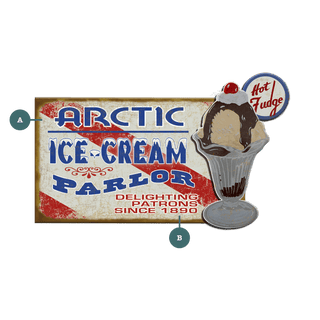 Arctic Ice Cream Parlor - Wall Decor Shaped Wall Art Marty Mummert Studio