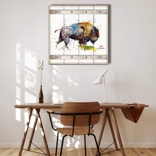 Full Spectrum Bison - Wood Plank Wall Art Wood & Metal Wall Art Dean Crouser