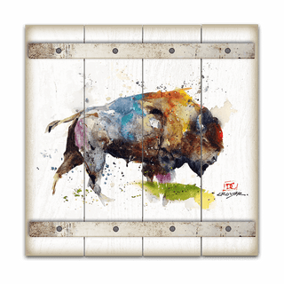 Full Spectrum Bison - Wood Plank Wall Art Wood & Metal Wall Art Dean Crouser