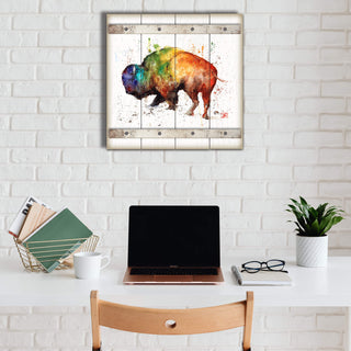 Buffalo Loco - Wood Plank Wall Art Wood & Metal Wall Art Dean Crouser