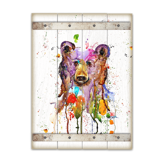 Crazy Bear - Wood Plank Wall Art Wood & Metal Wall Art Dean Crouser