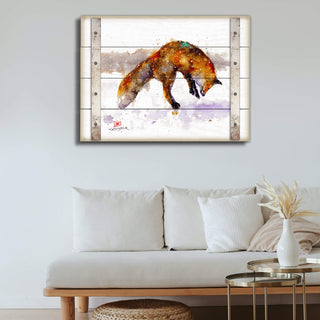 Jumping Fox - Wood Plank Wall Art Wood & Metal Wall Art Dean Crouser
