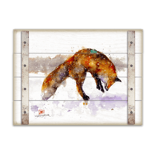 Jumping Fox - Wood Plank Wall Art Wood & Metal Wall Art Dean Crouser