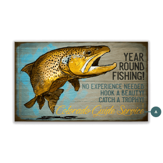 Year Round Fishing! - Wood & Metal Wall Art Wood & Metal Wall Art Ed Anderson Wood 14" x 24"