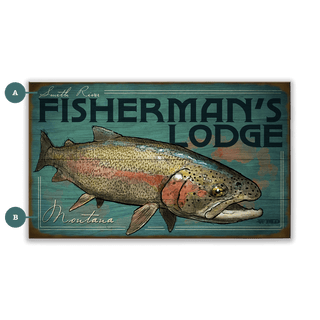 Fisherman's Rainbow Lodge - Wood & Metal Wall Art Wood & Metal Wall Art Ed Anderson Wood 14" x 24"