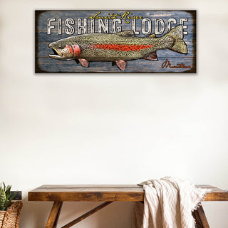 Rainbow Fishing Lodge - Wood & Metal Wall Art Wood & Metal Wall Art Ed Anderson