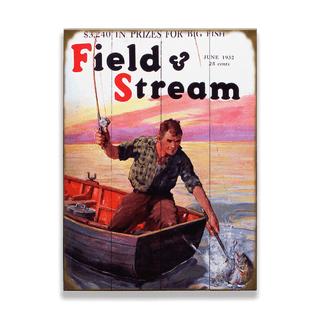 Field & Stream Cover June 1932 - Wood & Metal Wall Art Wood & Metal Wall Art Field & Stream Wood 9" x 12"
