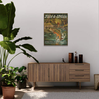 Field & Stream Cover April 1938: Modern Edition - Wood & Metal Wall Art Wood & Metal Wall Art Field & Stream