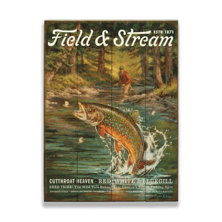 Field & Stream Cover April 1938: Modern Edition - Wood & Metal Wall Art Wood & Metal Wall Art Field & Stream Wood 9" x 12"