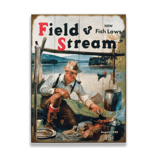 Field & Stream Cover August 1940 - Wood & Metal Wall Art Wood & Metal Wall Art Field & Stream Wood 9" x 12"