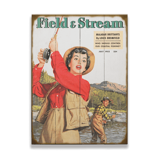Field & Stream Cover July 1952 - Wood & Metal Wall Art Wood & Metal Wall Art Field & Stream Wood 9" x 12"