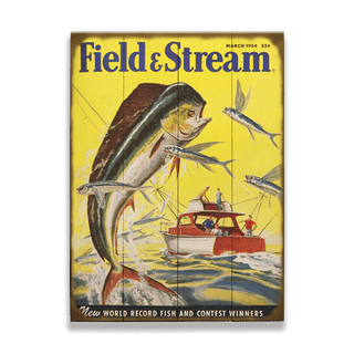 Field & Stream Cover March 1954 - Wood & Metal Wall Art Wood & Metal Wall Art Field & Stream Wood 9" x 12"