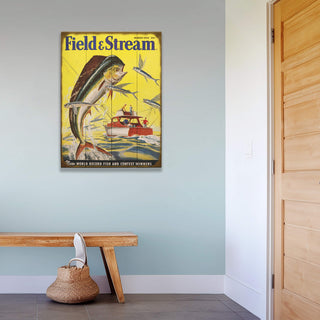 Field & Stream Cover March 1954 - Wood & Metal Wall Art Wood & Metal Wall Art Field & Stream