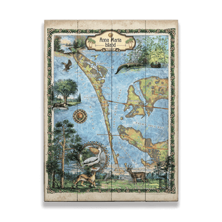 Anna Maria Island, Florida: Illustrated Map - Wood & Metal Wall Art Wood & Metal Wall Art Lisa Middleton Wood 17" x 23"