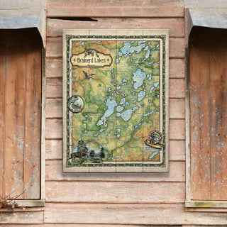 Brainerd Lakes, Minnesota: Illustrated Map - Wood & Metal Wall Art Wood & Metal Wall Art Lisa Middleton