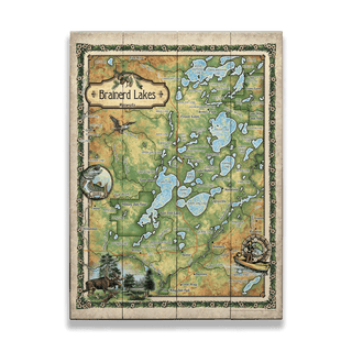 Brainerd Lakes, Minnesota: Illustrated Map - Wood & Metal Wall Art Wood & Metal Wall Art Lisa Middleton Wood 17" x 23"