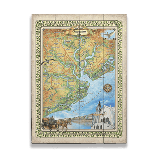 Charleston, South Carolina: Illustrated Map - Wood & Metal Wall Art Wood & Metal Wall Art Lisa Middleton Wood 17" x 23"