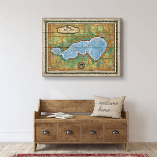 Clear Lake, Iowa: Illustrated Map - Wood & Metal Wall Art Wood & Metal Wall Art Lisa Middleton