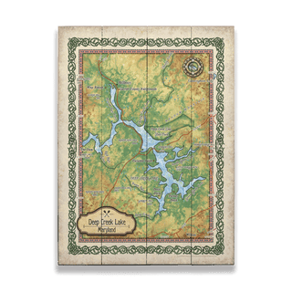 Deep Creek Lake, Maryland: Illustrated Map - Wood & Metal Wall Art Wood & Metal Wall Art Lisa Middleton Wood 17" x 23"
