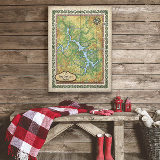 Deep Creek Lake, Maryland: Illustrated Map - Wood & Metal Wall Art Wood & Metal Wall Art Lisa Middleton