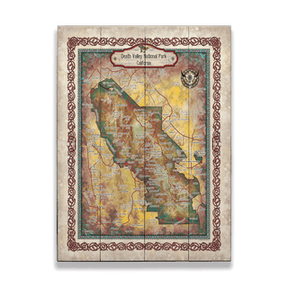 Death Valley National Park: Illustrated Map - Wood & Metal Wall Art Wood & Metal Wall Art Lisa Middleton Wood 17" x 23"