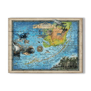 Florida Keys: Scuba Dives and Beaches - Wood & Metal Wall Art Wood & Metal Wall Art Lisa Middleton Wood 23" x 17"