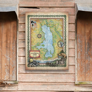 Flathead Lake, Montana: Illustrated Map - Wood & Metal Wall Art Wood & Metal Wall Art Lisa Middleton