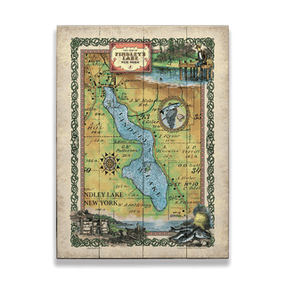 1881 Map of Findley's Lake, New York - Wood & Metal Wall Art Wood & Metal Wall Art Lisa Middleton Wood 17" x 23"