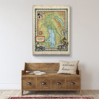 Flathead Valley Montana: Illustrated Map - Wood & Metal Wall Art Wood & Metal Wall Art Lisa Middleton