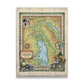 Flathead Valley Montana: Illustrated Map - Wood & Metal Wall Art Wood & Metal Wall Art Lisa Middleton Wood 17" x 23"