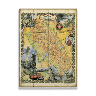 Glacier National Park Hiking Trails - Wood & Metal Wall Art Wood & Metal Wall Art Lisa Middleton Wood 17" x 23"