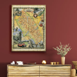 Glacier National Park Hiking Trails - Wood & Metal Wall Art Wood & Metal Wall Art Lisa Middleton