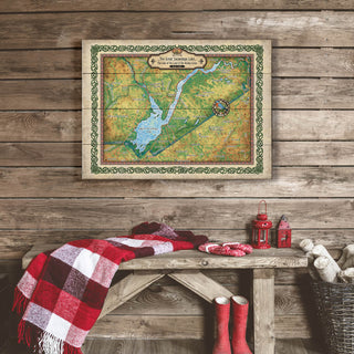 Great Sacandaga Lake, New York: Illustrated Map - Wood & Metal Wall Art Wood & Metal Wall Art Lisa Middleton