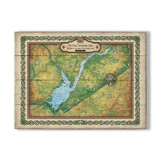 Great Sacandaga Lake, New York: Illustrated Map - Wood & Metal Wall Art Wood & Metal Wall Art Lisa Middleton Wood 23" x 17"