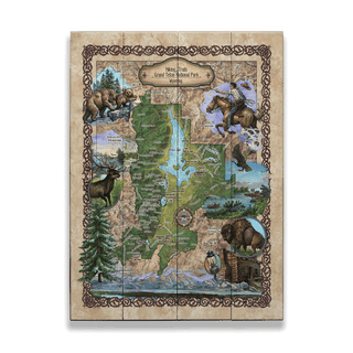 Hiking Trails of Grand Teton National Park, Wyoming - Wood & Metal Wall Art Wood & Metal Wall Art Lisa Middleton Wood 17" x 23"