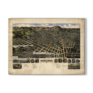 Historic Helena, Montana - Wood & Metal Wall Art Wood & Metal Wall Art Lisa Middleton Wood 23" x 17"