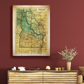 Historic 1906 Map of Idaho - Wood & Metal Wall Art Wood & Metal Wall Art Lisa Middleton