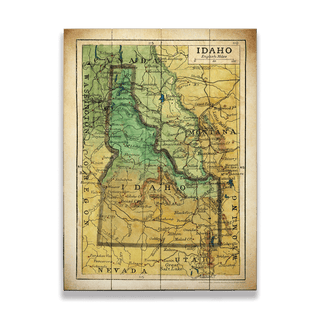 Historic 1906 Map of Idaho - Wood & Metal Wall Art Wood & Metal Wall Art Lisa Middleton Wood 17" x 23"